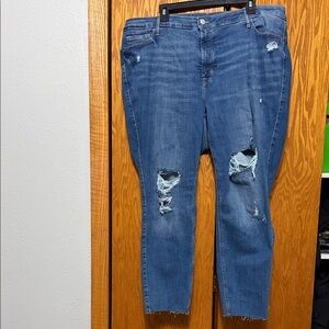 Old Navy Distressed Dark Blue Skinny Jeans